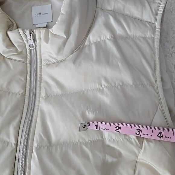 J Jill Down Puffer Cream Red Vest Side Zip‎ Tunic Lot of 2 Large Preppy Outdoor - Picture 9 of 12